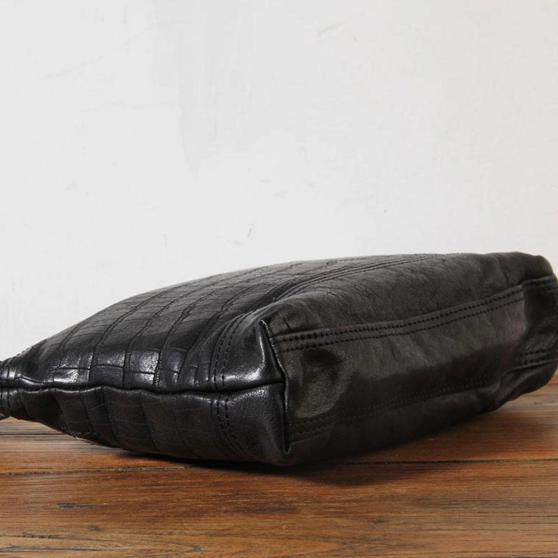 Genuine Leather Mens Clutch Cool Slim Wallet Zipper Clutch Wristlet Wallet for Men