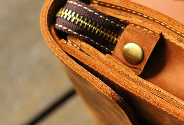 Genuine Leather Mens Cool Clutch Messenger Bag Folded Wristlet Purse Bike Bag Cycling Bag For Men