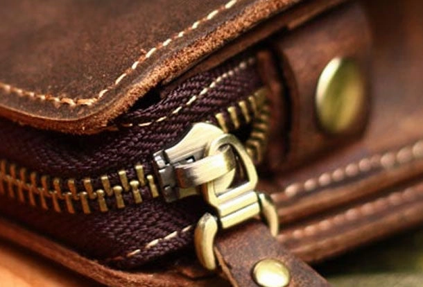 Genuine Leather Mens Cool Clutch Messenger Bag Folded Wristlet Purse Bike Bag Cycling Bag For Men