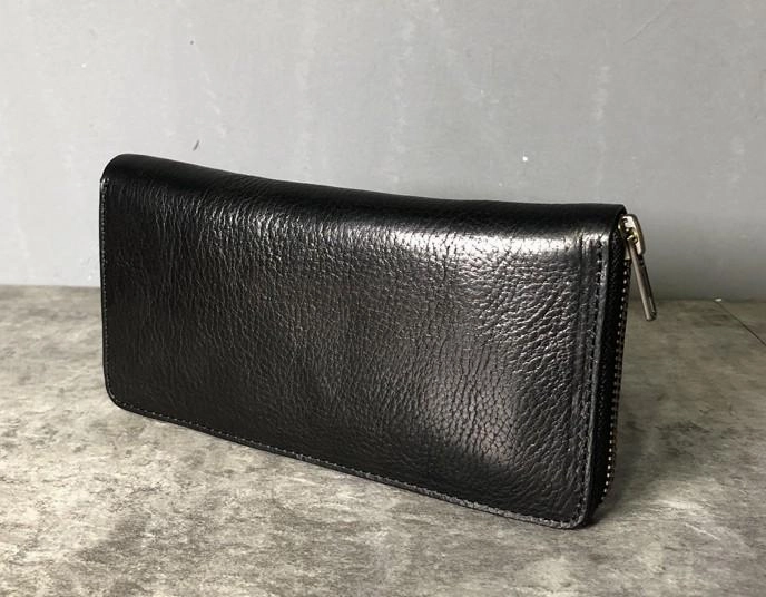 Genuine Leather Mens Cool Long Leather Phone Wallet Zipper Clutch Wallet for Men