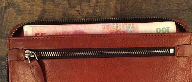 Genuine Leather Mens Cool Long Leather Phone Wallet Zipper Clutch Wristlet Wallet for Men