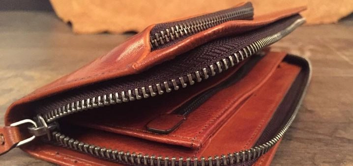 Genuine Leather Mens Cool Long Leather Phone Wallet Zipper Clutch Wristlet Wallet for Men