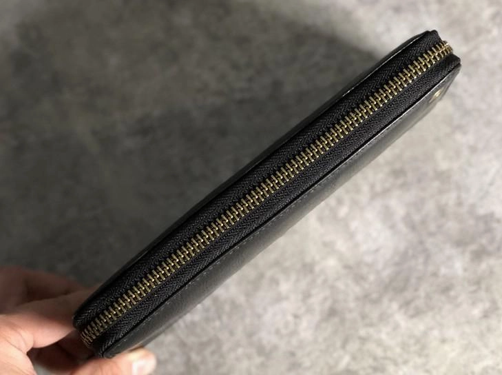 Genuine Leather Mens Cool Long Leather Wallet Zipper Clutch Wristlet Wallet for Men