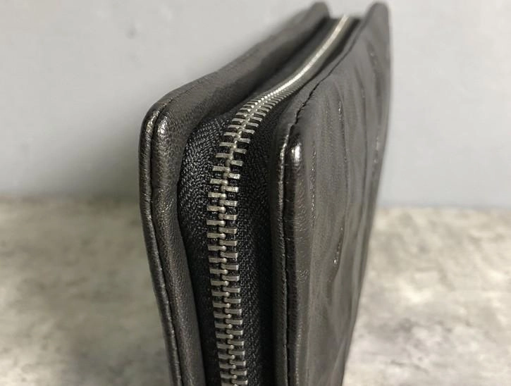 Genuine Leather Mens Cool Long Leather Wallet Zipper Clutch Wristlet Wallet for Men