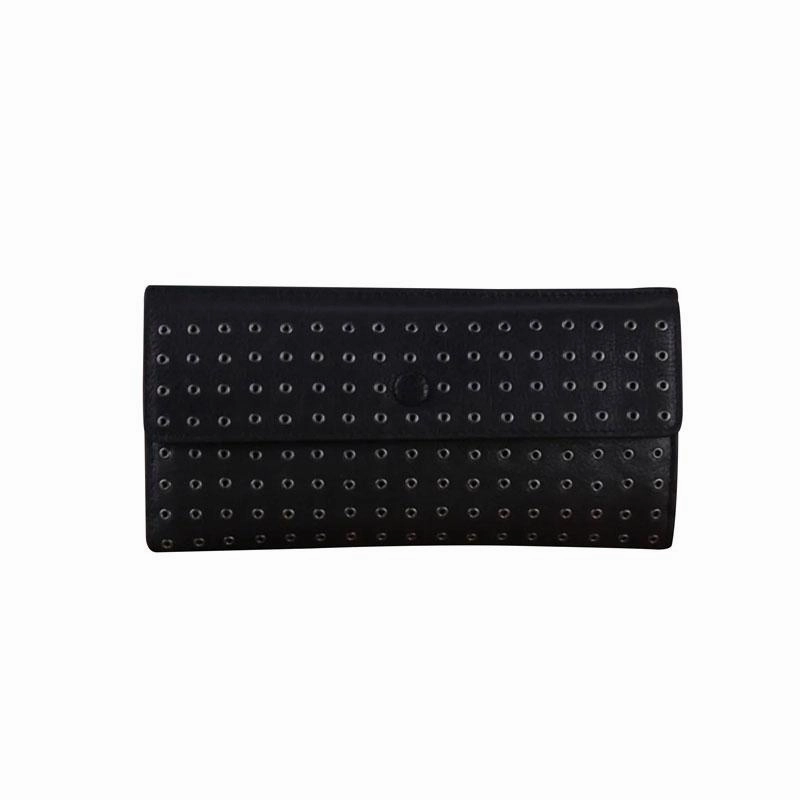Genuine Leather Mens Cool Long Leather Wallet Zipper Clutch Wristlet Wallet for Men