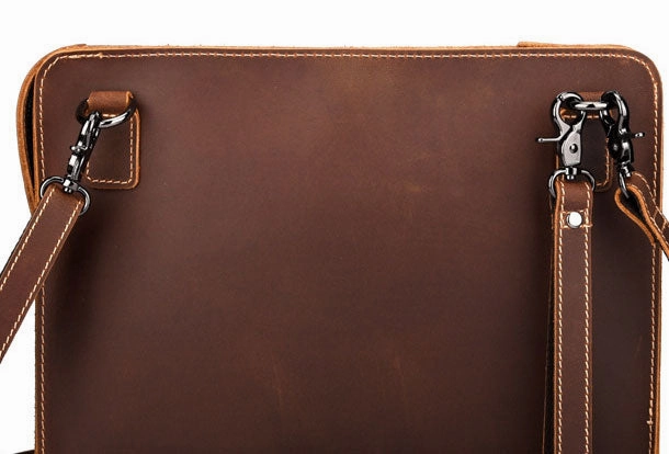 GENUINE LEATHER MENS Vintage Brown Clutch Wristlet Bag MESSENGER BAG FOR MEN