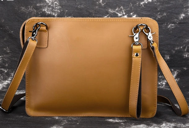 GENUINE LEATHER MENS Vintage Brown Clutch Wristlet Bag MESSENGER BAG FOR MEN