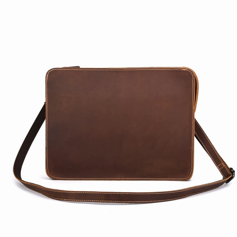 GENUINE LEATHER MENS Vintage Brown Clutch Wristlet Bag MESSENGER BAG FOR MEN
