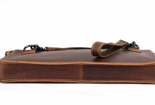 GENUINE LEATHER MENS Vintage Brown Clutch Wristlet Bag MESSENGER BAG FOR MEN