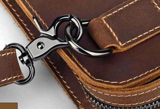 GENUINE LEATHER MENS Vintage Brown Clutch Wristlet Bag MESSENGER BAG FOR MEN