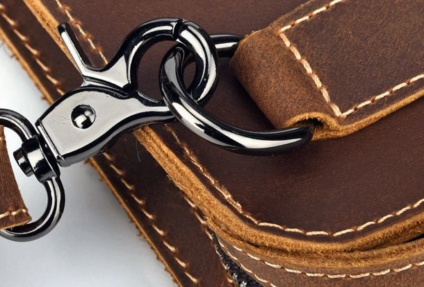 GENUINE LEATHER MENS Vintage Brown Clutch Wristlet Bag MESSENGER BAG FOR MEN