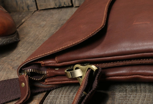 Genuine Leather messenger bag clutch leather men phone pad zip clutch vintage wallet for men