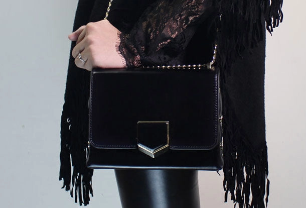 Genuine Leather purse shoulder bag black red for women leather crossbody bag