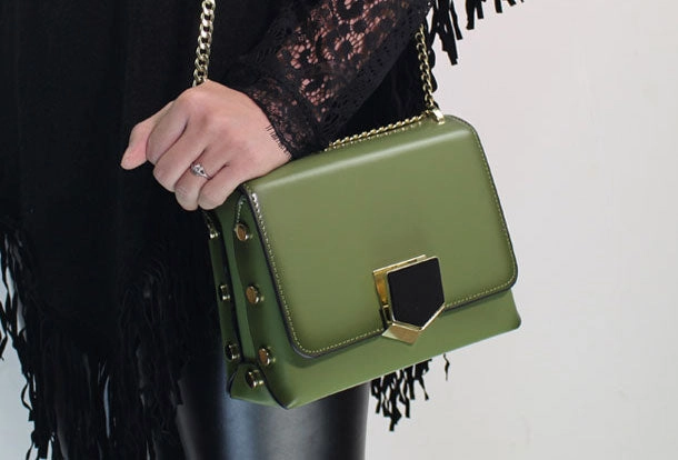 Genuine Leather purse shoulder bag black red for women leather crossbody bag