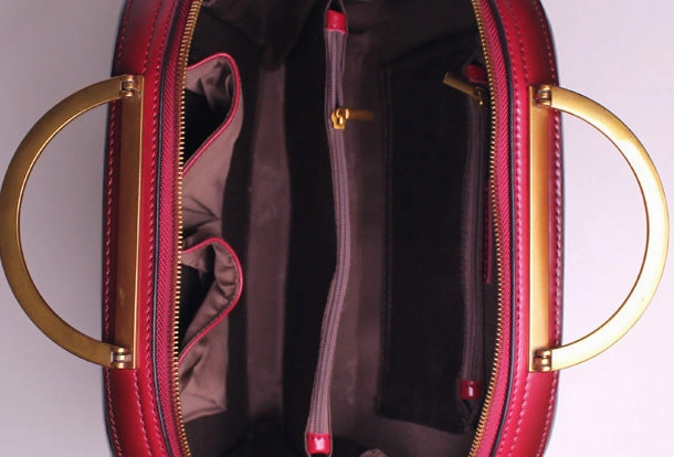 Genuine Leather Round Bag Handbag Purse Shoulder Bag for Women Leather Crossbody Bag