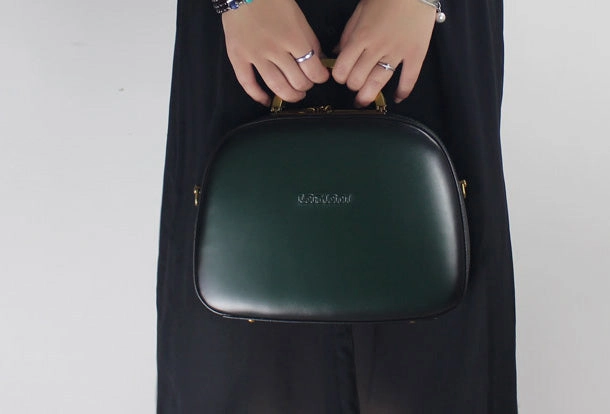 Genuine Leather Round Bag Handbag Purse Shoulder Bag for Women Leather Crossbody Bag