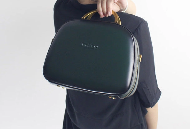 Genuine Leather Round Bag Handbag Purse Shoulder Bag for Women Leather Crossbody Bag
