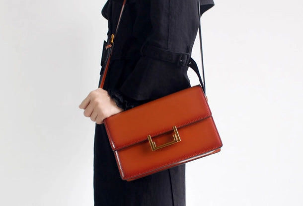 Genuine Leather Saddle Purse Bag Shoulder Bag for Women Leather Crossbody Bag
