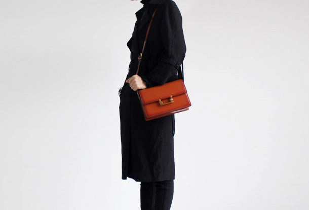 Genuine Leather Saddle Purse Bag Shoulder Bag for Women Leather Crossbody Bag