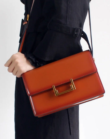 Genuine Leather Saddle Purse Bag Shoulder Bag for Women Leather Crossbody Bag