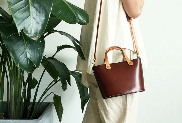 Genuine Leather Small Tote Bag Handbag Crossbody Bag Shoulder Bag Women Leather Purse