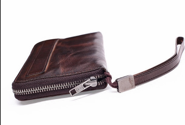 Genuine long wallet leather men phone clutch vintage wallet for men
