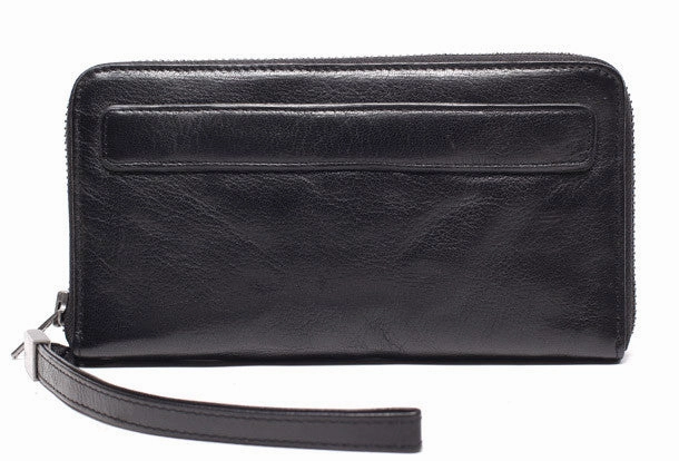 Genuine long wallet leather men phone clutch vintage wallet for men