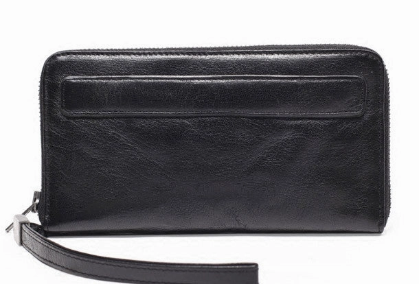 Genuine long wallet leather men phone clutch vintage wallet for men