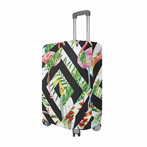 GIOVANIOR Tropical Flamingo Parrot Luggage Cover Suitcase Protector Carry On Covers
