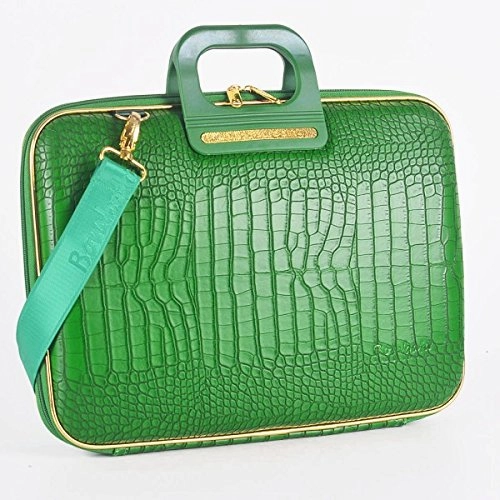 Gold Cocco Briefcase Arezzo 15 Inches - Emerald Green