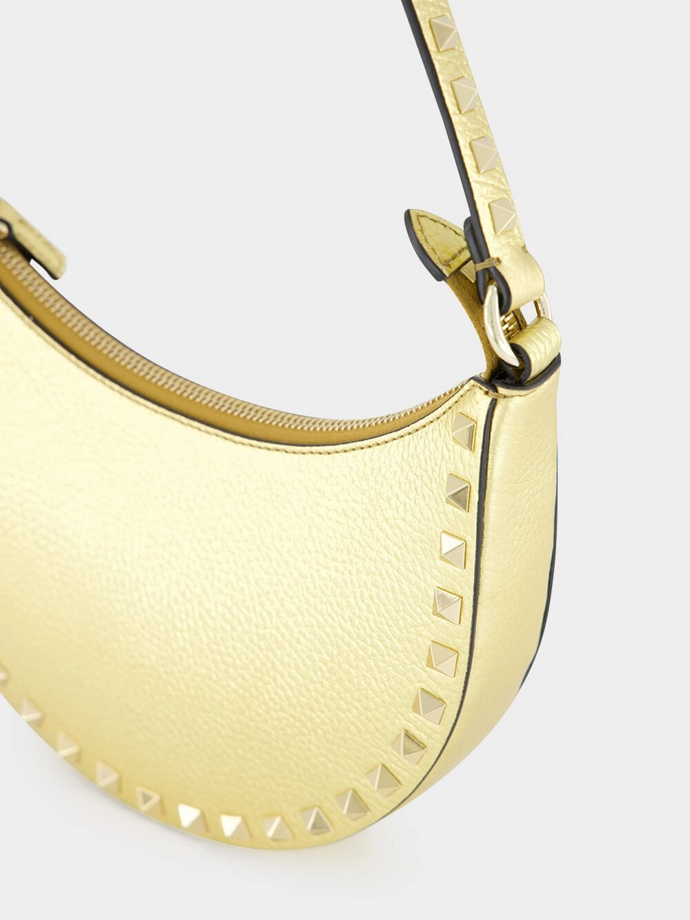 Gold Hobo Rockstud Mini Shoulder Bag
