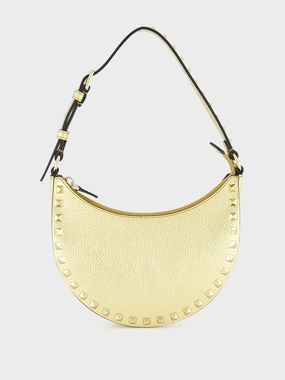 Gold Hobo Rockstud Mini Shoulder Bag
