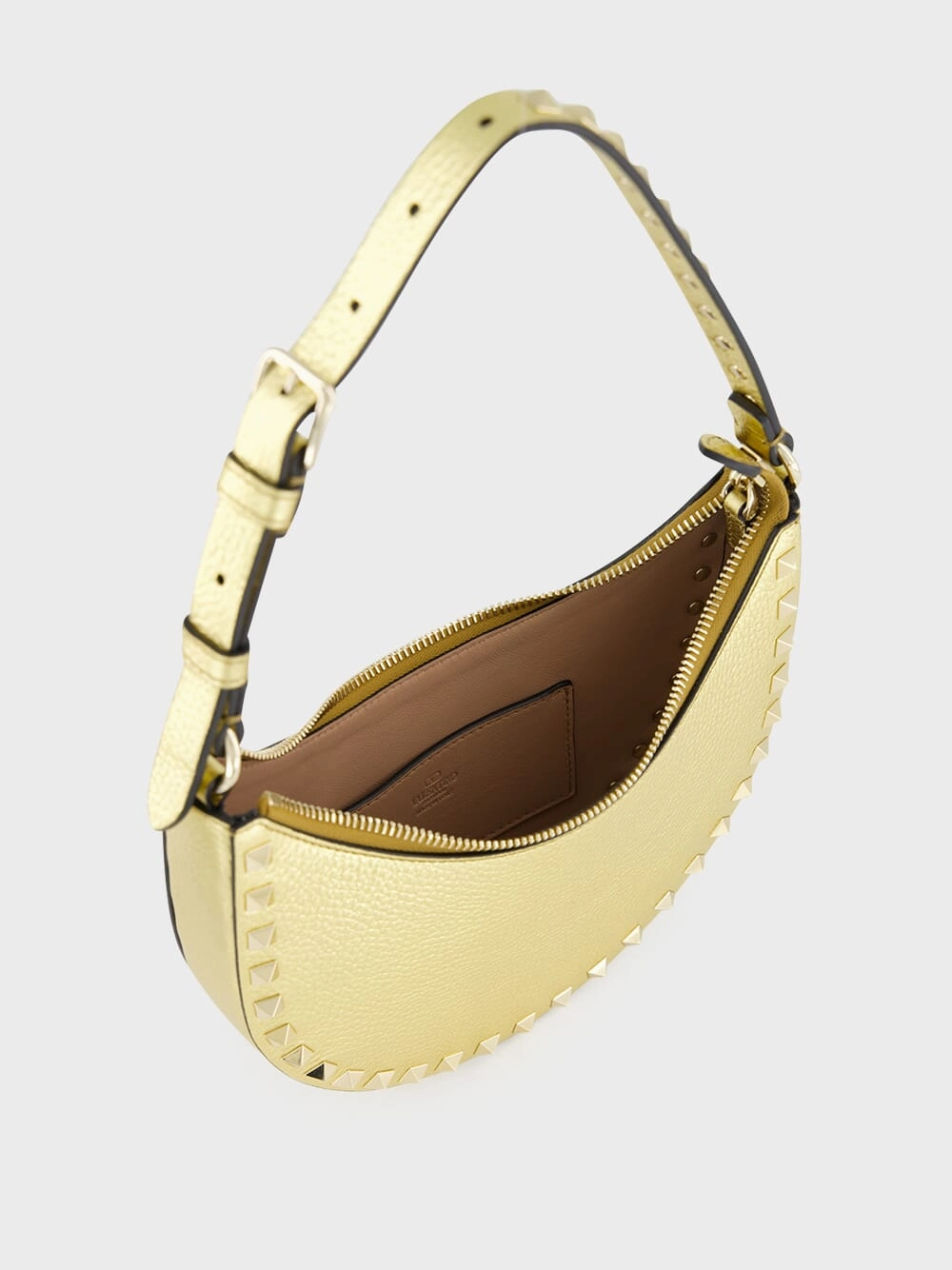 Gold Hobo Rockstud Mini Shoulder Bag