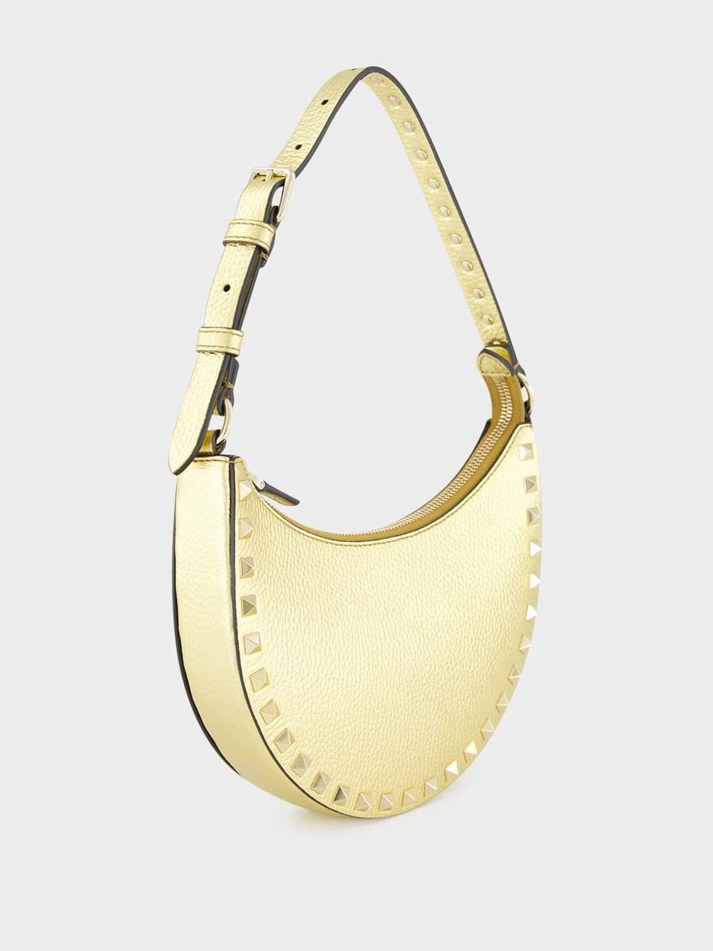 Gold Hobo Rockstud Mini Shoulder Bag