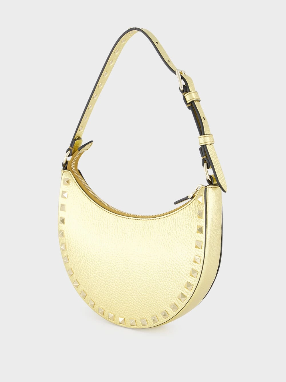 Gold Hobo Rockstud Mini Shoulder Bag