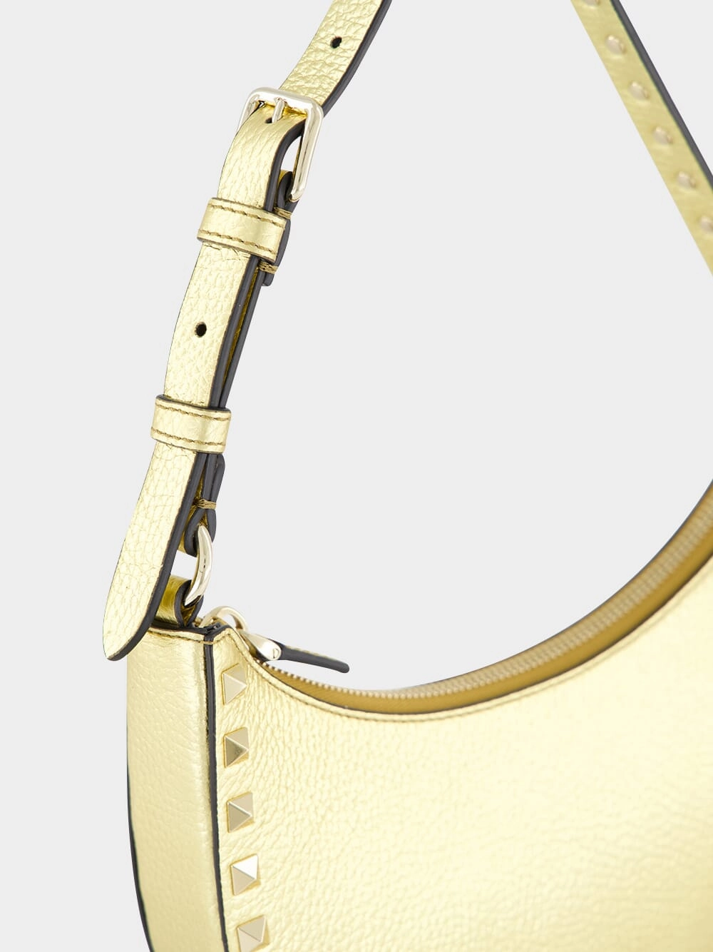 Gold Hobo Rockstud Mini Shoulder Bag