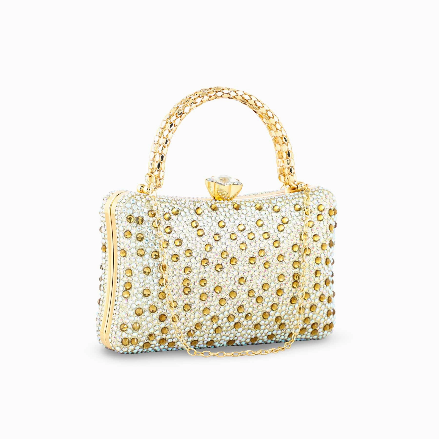 Golden Fancy Clutch For Ladies P24386