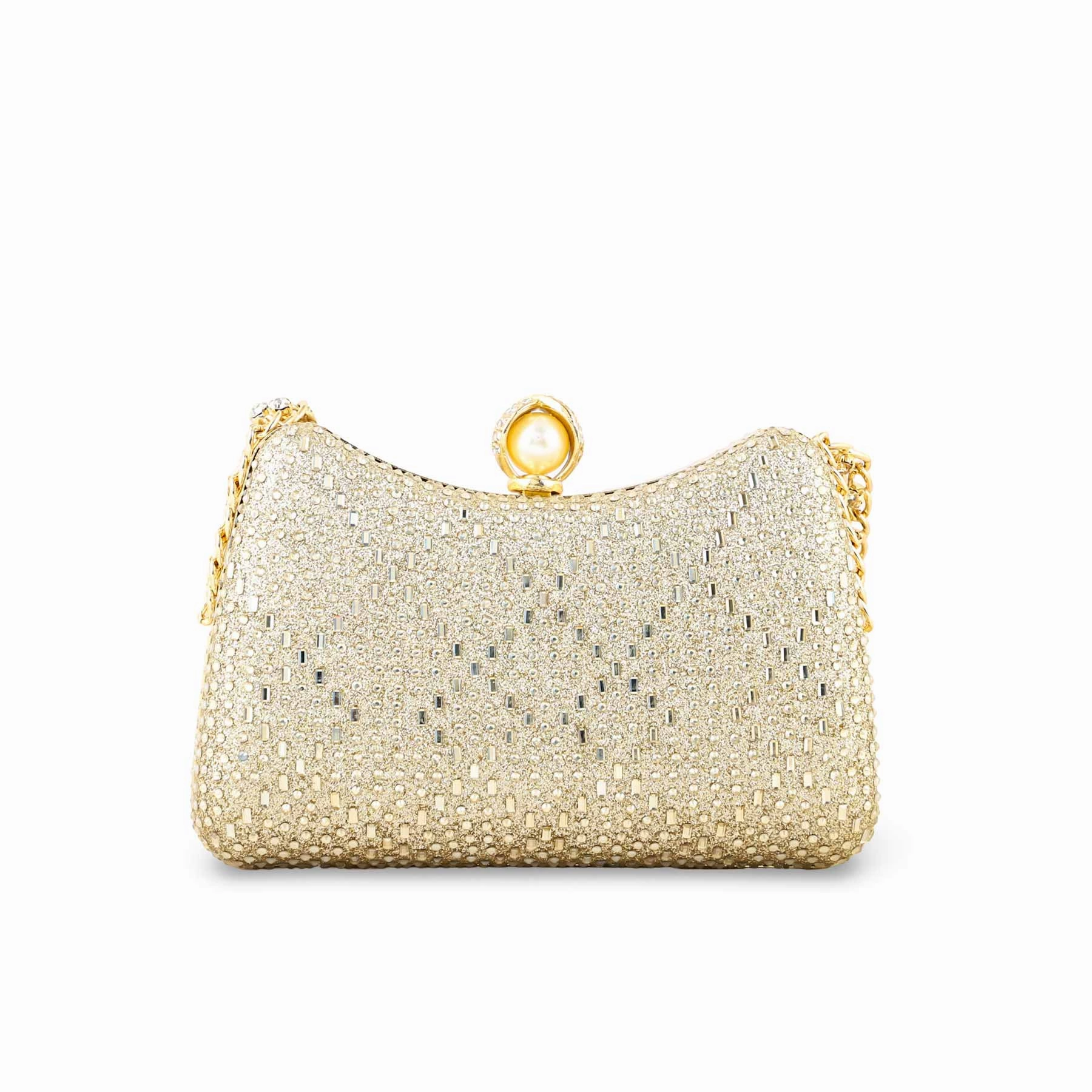 Golden Fancy Clutch For Women P24383