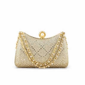 Golden Fancy Clutch For Women P24383