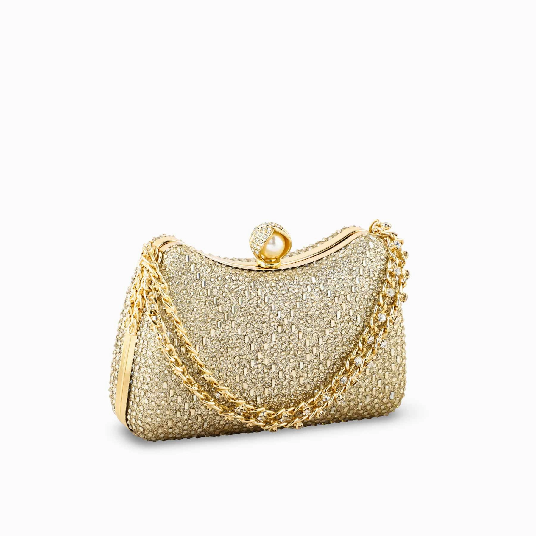 Golden Fancy Clutch For Women P24383
