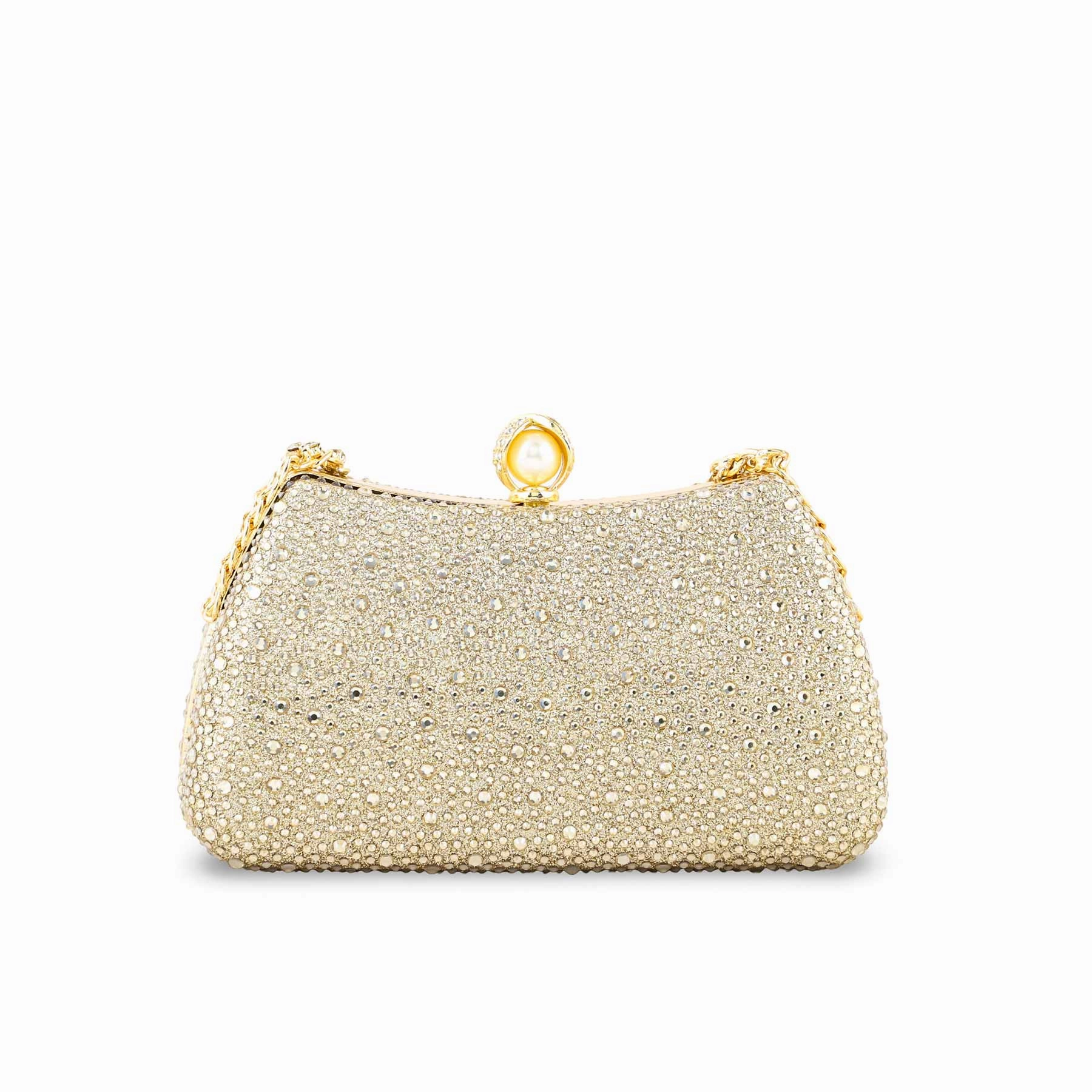 Golden Fancy Clutch For Women P24384