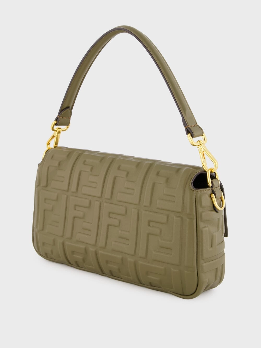 Green Baguette Nappa Leather Bag
