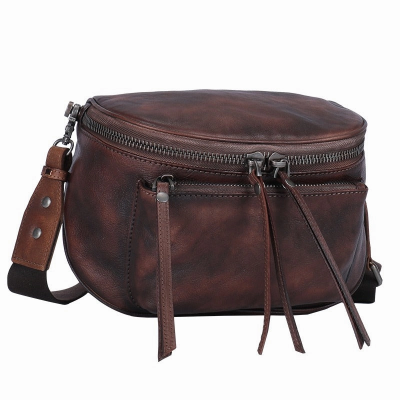 Green Leather Womens Saddle Shoulder Bag Fanny Pack Handmade Crossbody Purse for Ladies