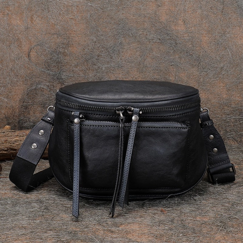 Green Leather Womens Saddle Shoulder Bag Fanny Pack Handmade Crossbody Purse for Ladies