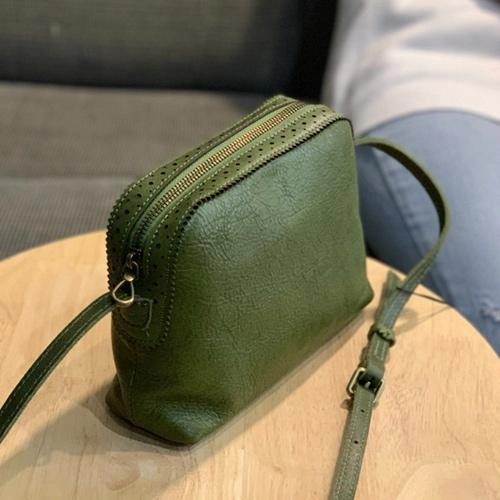 Green Womens Leather Small Green Crossbody Purse Small Satchel Purse Zip Shoulder Bag for Ladies
