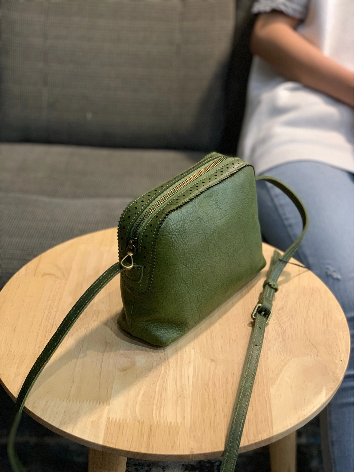 Green Womens Leather Small Green Crossbody Purse Small Satchel Purse Zip Shoulder Bag for Ladies
