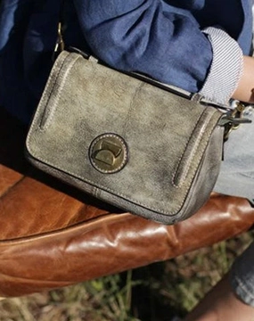 Grey Womens Leather Satchel Side Bag Handbag Leather Women's Satchel Shoulder Bag Crossbody Bag