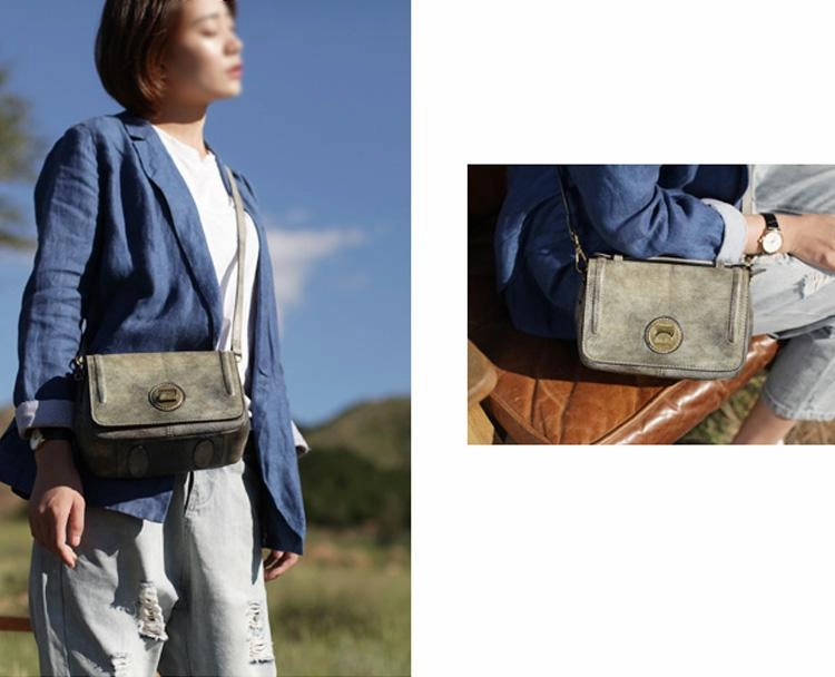 Grey Womens Leather Satchel Side Bag Handbag Leather Women's Satchel Shoulder Bag Crossbody Bag