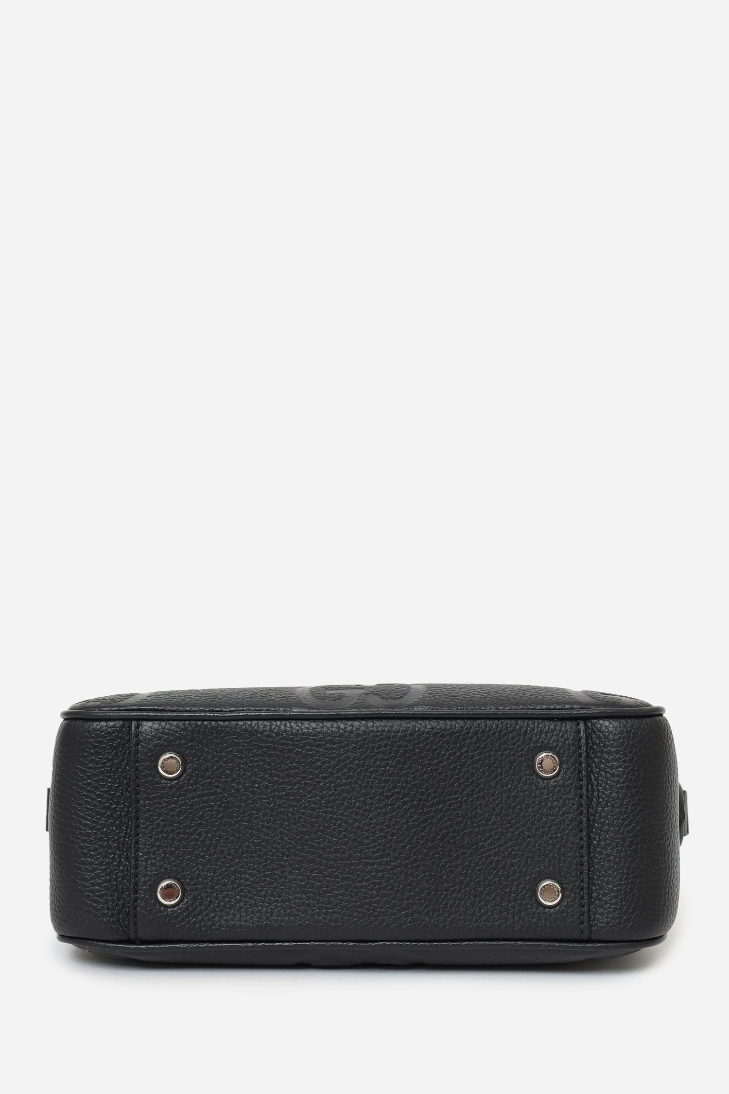 Gucci Black Leather Jumbo GG Crossbody Bag Mens