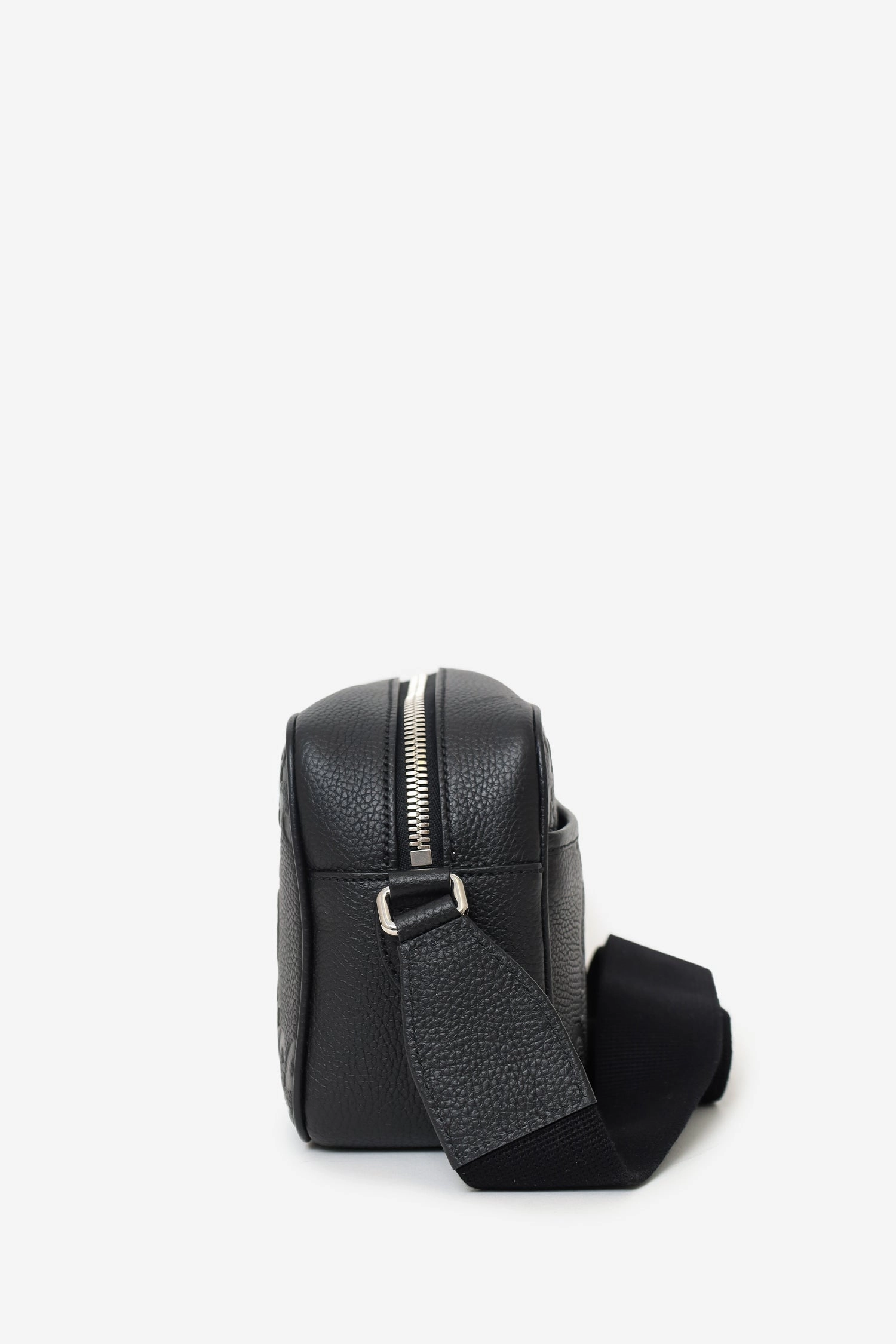 Gucci Black Leather Jumbo GG Crossbody Bag Mens